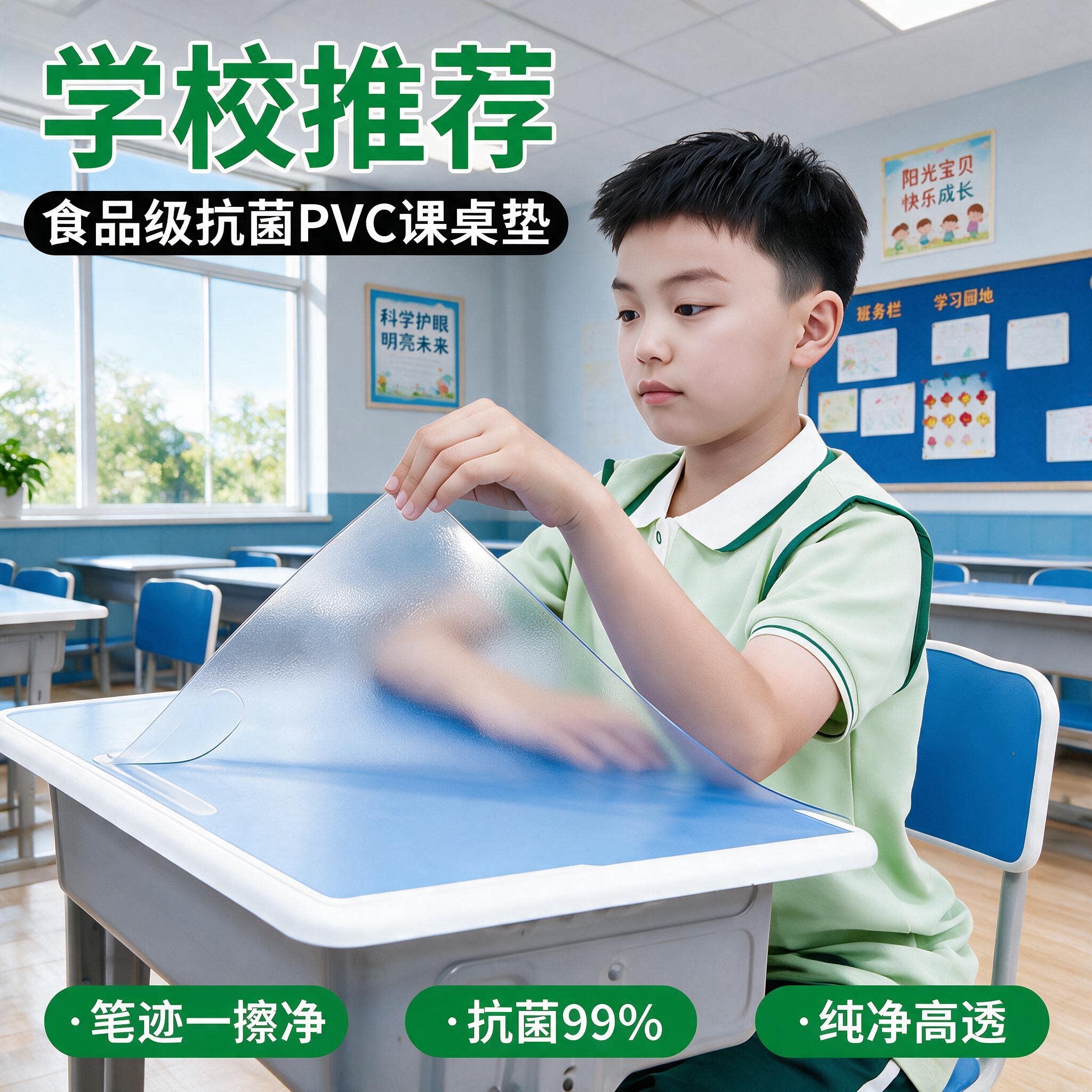 透明pvc桌垫儿童学习桌台面保护垫防水防笔印写字台垫学生课桌垫*