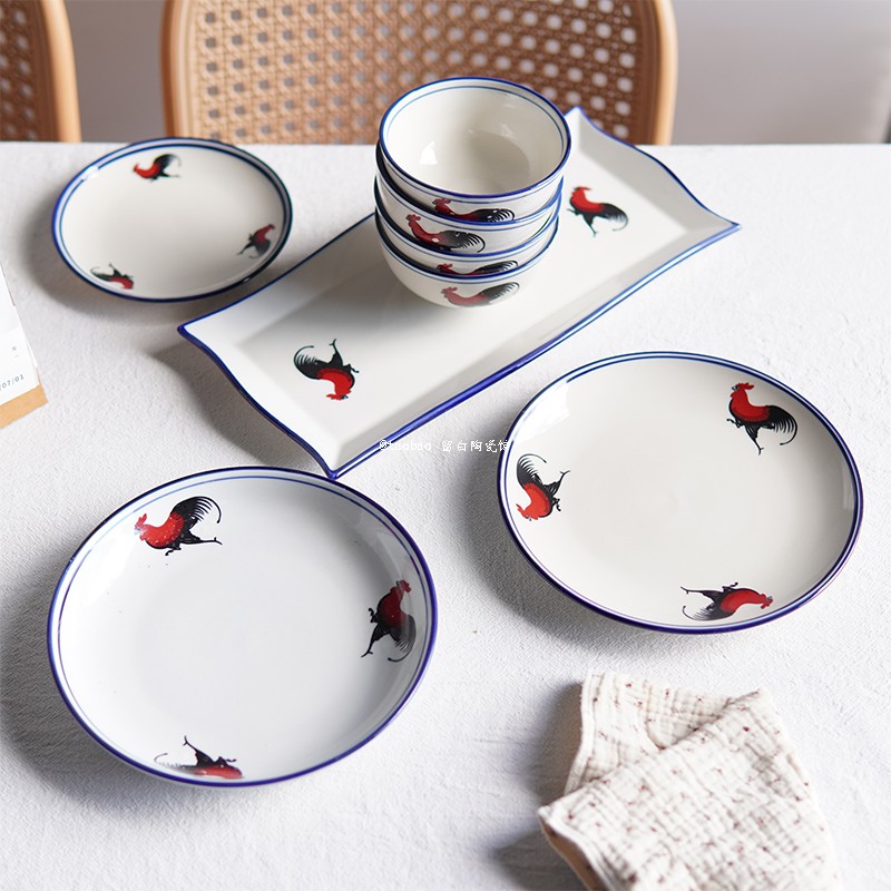 菜盘陶瓷家用微瑕复古怀旧