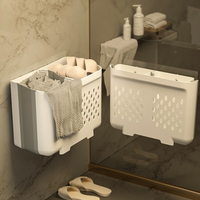脏衣服收纳筐壁挂式家用卫生间浴室洗澡分区放脏衣服可折叠脏衣篮