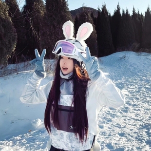 可爱兔耳朵滑雪头盔装 配饰滑板头盔罩机车电动摩托通用 饰品个性