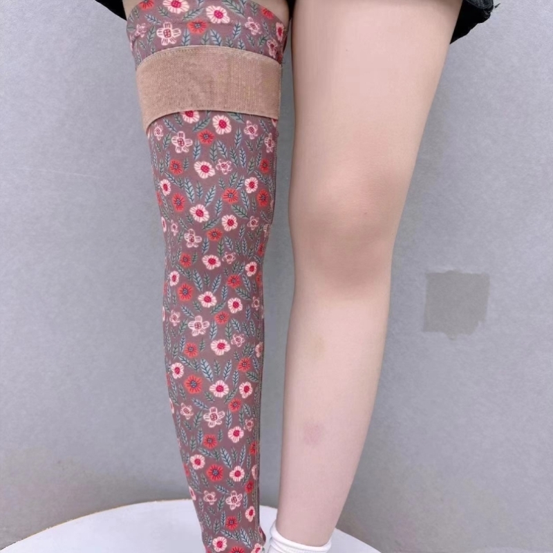 绑带护膝盖印花护腿保暖老寒腿关节防滑男女薄款长款空调房