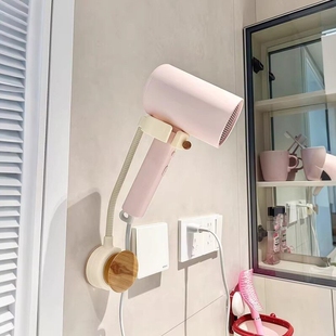 2025新款吹风机支架免打孔化妆室装置物架壁挂懒人吹风机支架
