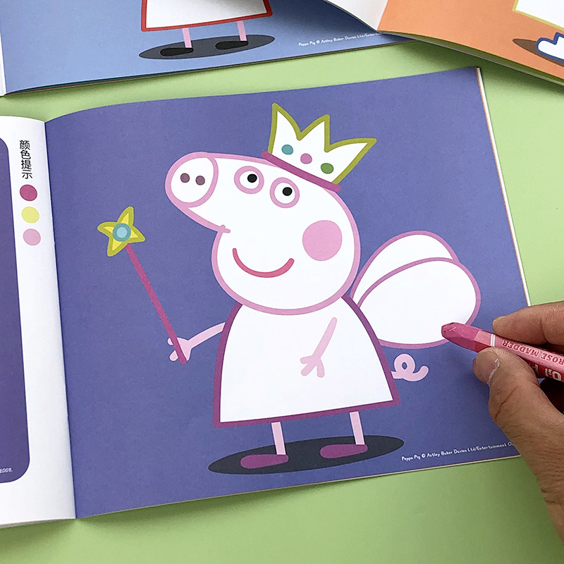 减压涂颜色填充画蜡笔图画本2岁宝宝幼1涂鸦填色玩具卡通动漫绘画启蒙
