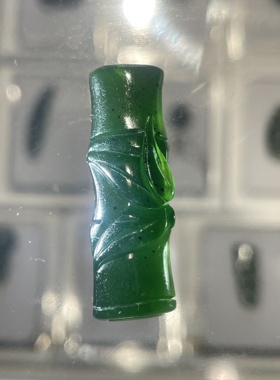 泰山碧玉竹节吊坠天然男女款节节高升玉佩菠菜绿毛衣链玉坠泰山玉