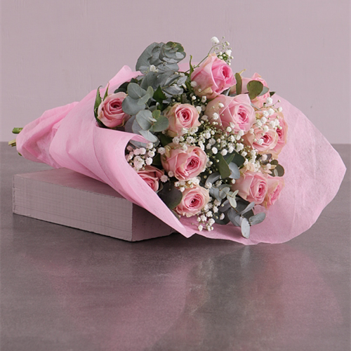 国际鲜花 印度12粉玫瑰班加罗尔鲜花配送孟买当天送花 国外送花