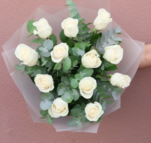 12白玫瑰花束【多国】送花加拿