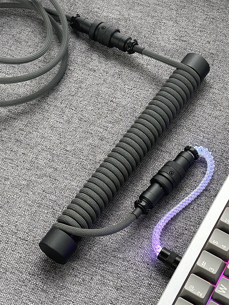 thumbnail for UNKNOWN ERROR Customized Illuminated Keyboard Cable Three-Section Aviation Plug Cable USB-TYPEC Keyboard Cable Z47