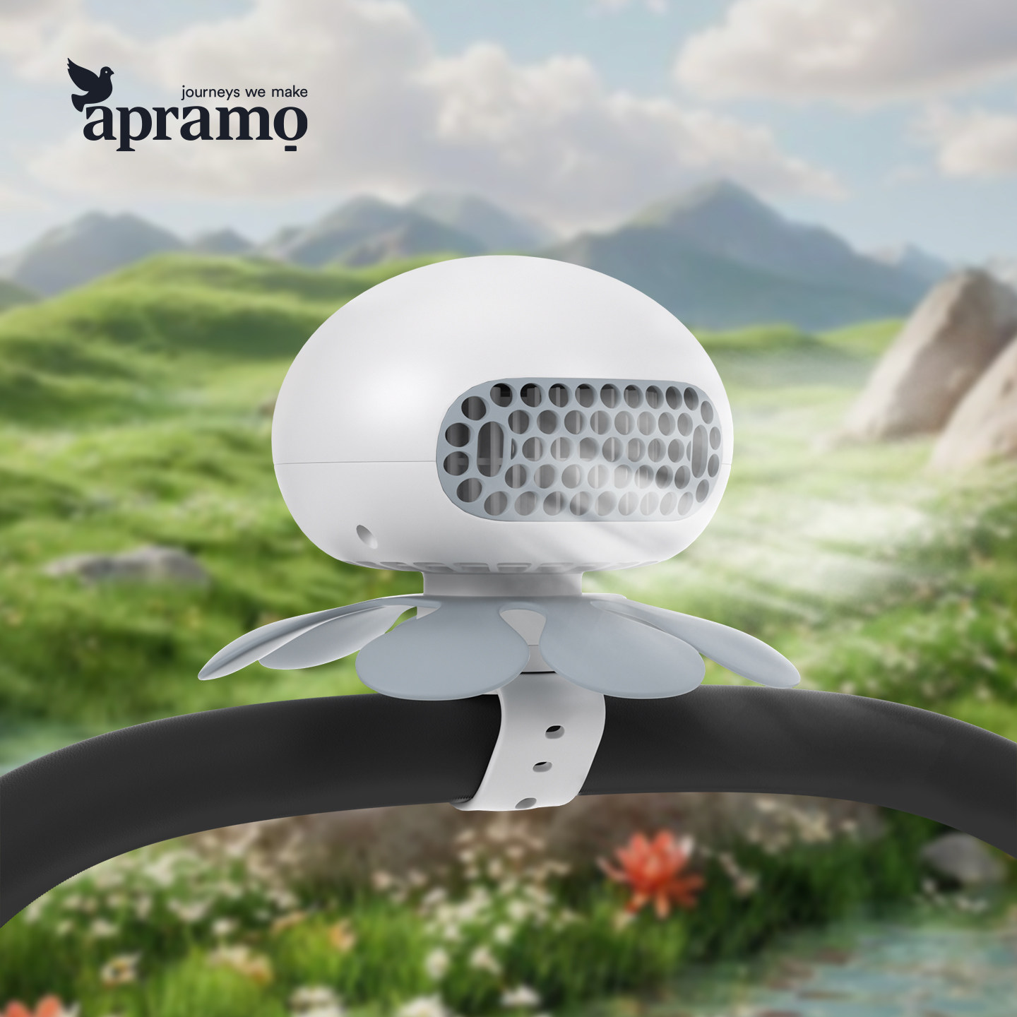 Apramo安途美新品婴儿推车卡通小风扇夏季外出便携捆绑散热风扇