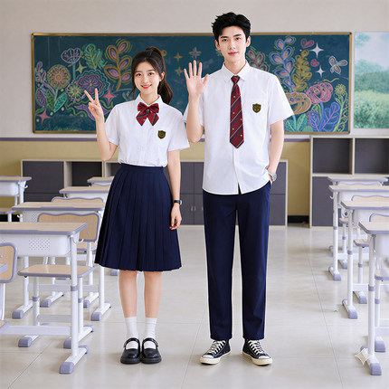 初中生团体合唱表演服儿童学院风男女同款演讲班服小学生演出套装