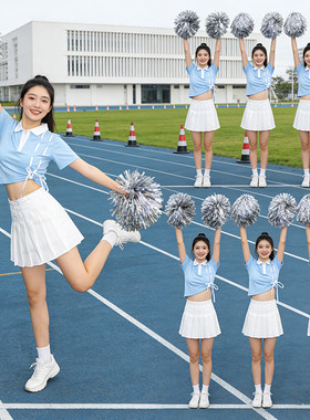 女团舞台装爵士舞啦啦操演出服学生团体运动会拉拉队演出套装新款