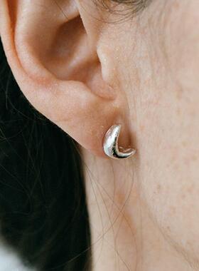 ABOAB ETERNITY系列Moon耳钉925银厚镀金原创设计日月灵感