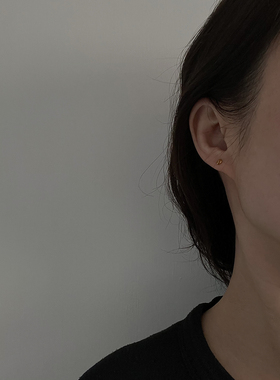 ABOAB SUBTLE系列Grain耳钉 原创设计手捏肌理 气质金色银色k黄金