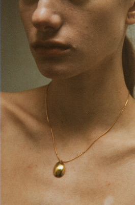 ABOAB925银镀金指纹肌理项链原创