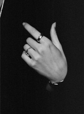 ABOAB925银镀金极简原创设计戒指