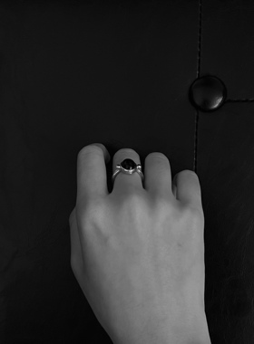 ABOAB男女925银厚镀金雕塑戒指