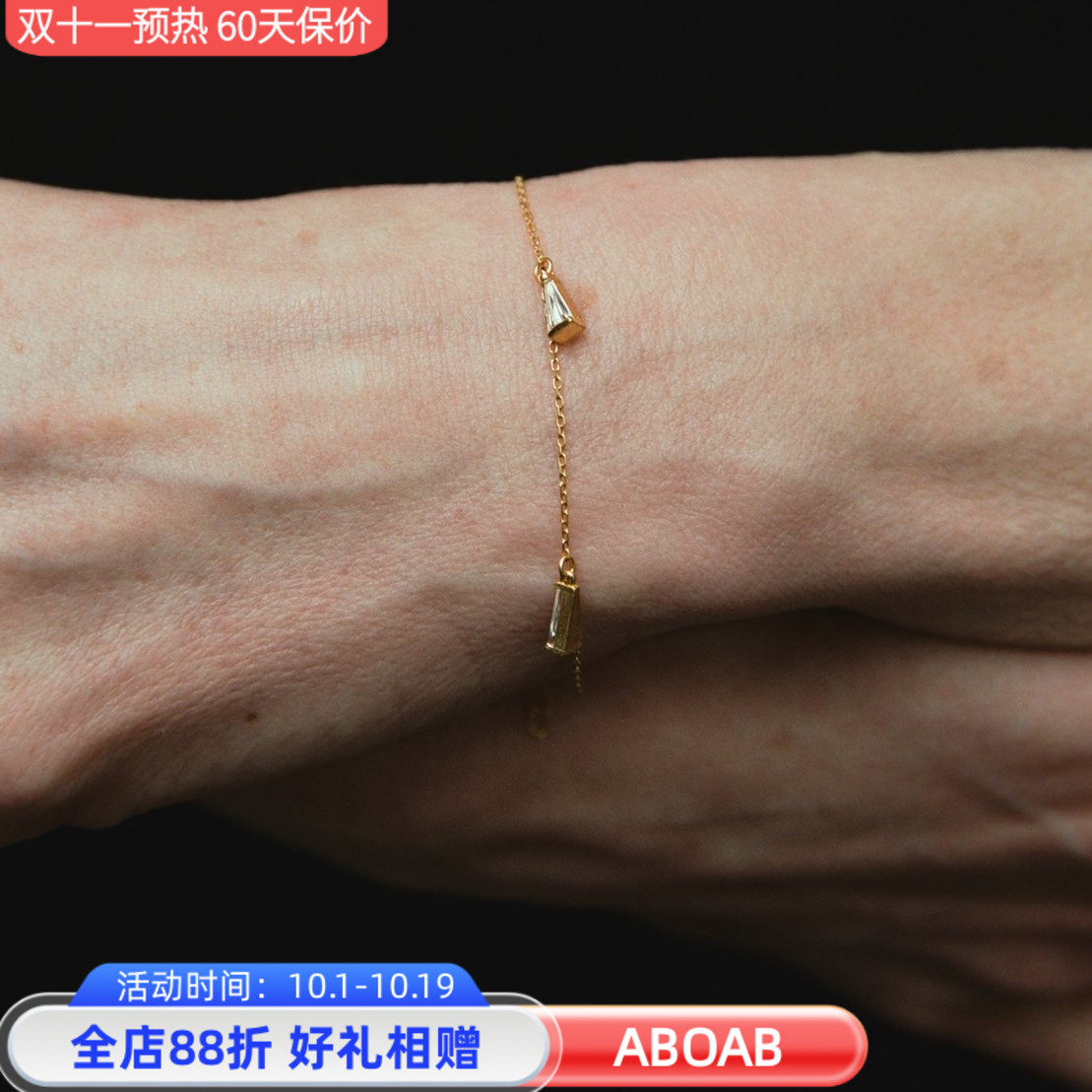 Time系列Triabgle TrIo手链925银厚镀金工艺饰品银饰