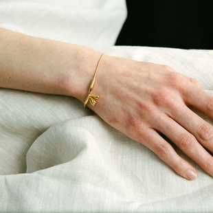 ABOAB PASTORALE系列Sprout手链925银原创设计肌理大自然