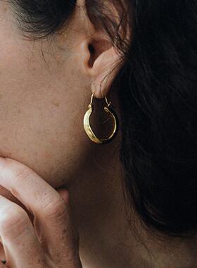 ABOAB ETERNITY系列Crescent Hoops耳环银厚镀金原创设计日月灵感