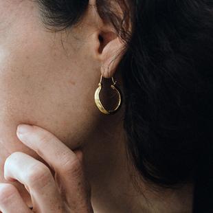 ABOAB ETERNITY系列Crescent Hoops耳环银厚镀金原创设计日月灵感