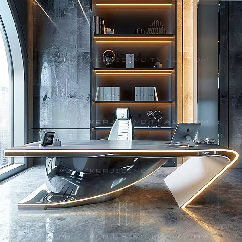 科睿思实木单人办公桌老板桌