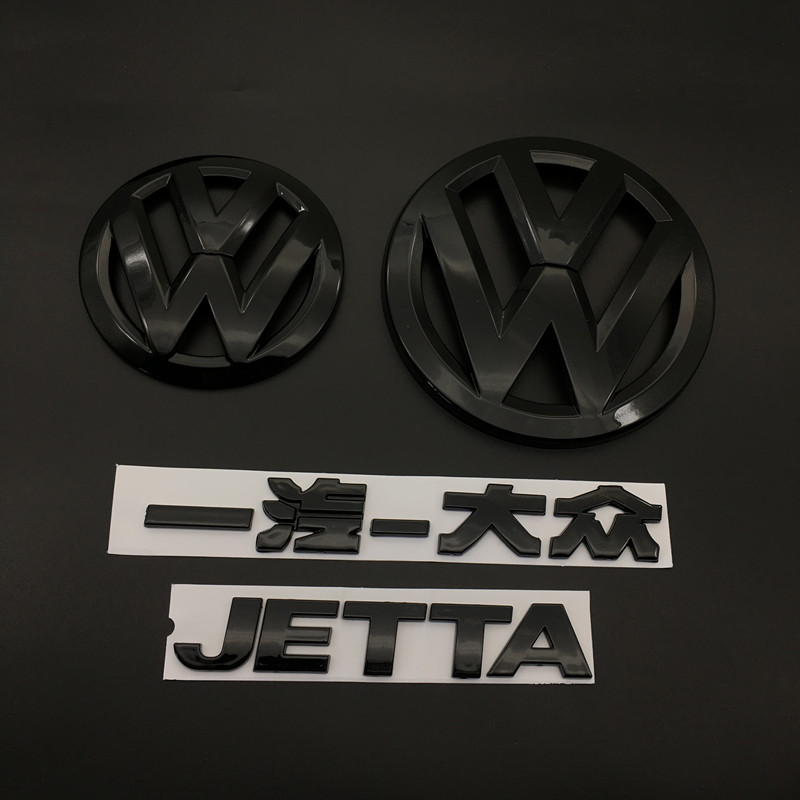适用于大众新捷达改装车标黑色恶魔标贴一汽大众 捷达尾标英文标