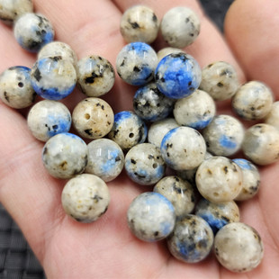 包邮青金蓝圆珠玉石散珠芝麻灰仿古玉珠子石英岩玉手链项链饰品珠