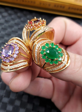 饰品戒指新款锆石切面解释鸡血