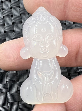 包邮冰种白玉髓宝宝佛玉石挂件