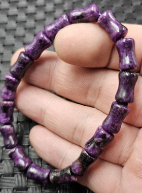 紫干青竹节玉石手链紫色