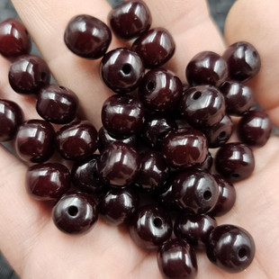 红菩提根老型珠散珠鸡血红路路通桶珠手链项链饰品配件手工珠子