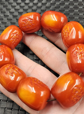 包邮人造蜜蜡佛字手链