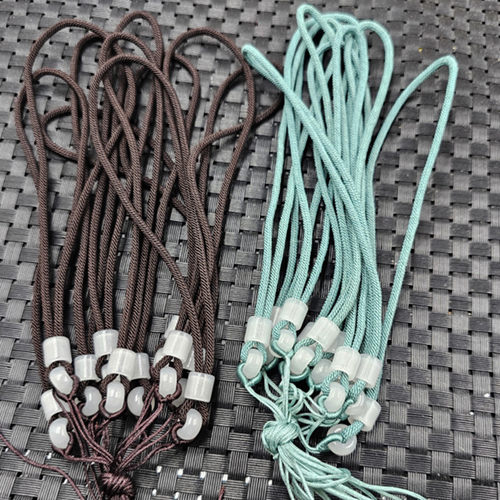 粗款仿和田玉顶珠手把件绳