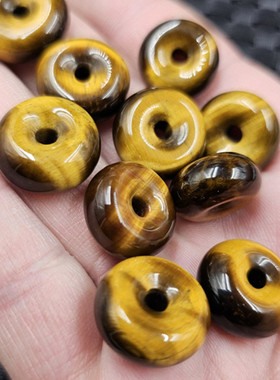 虎睛石平安扣玉石挂件