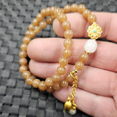 且末糖色石英岩玉圆珠玉石手链6毫米红糖色手链女款 手链手串手饰