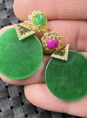 包邮台湾碧玉平安扣玉石挂件