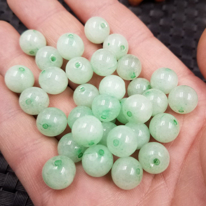 玉珠散珠翠玉豆绿色散珠diy手链项链编织珠发簪耳环配件珠子玉珠