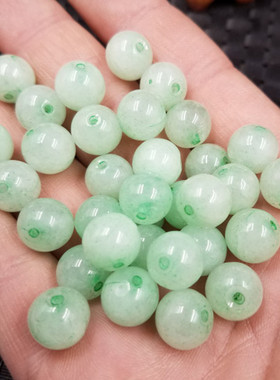 diy豆绿色项链发簪耳环散珠