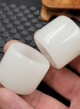 新款天然玉石新疆白玉扳指方解石玉加宽加大号扳指玉石扳指玉指环