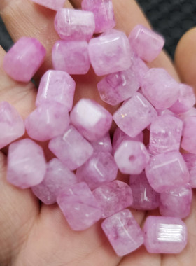 紫罗兰六棱珠路路通玉石散珠紫色石英岩玉多棱切面珠直管直柱直管