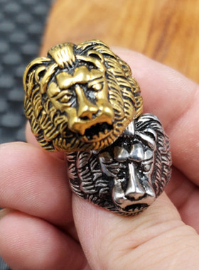 饰品戒指藏银狮子头指环