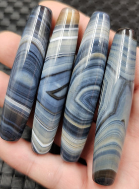 蓝色玛瑙天珠玉石挂件