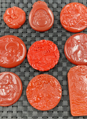 包邮仿鸡血玉观音佛仿玉石挂件