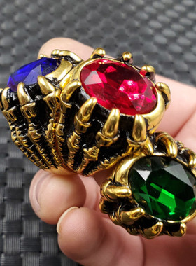 复古戒指冰种锆石切面宝蓝色蛋面