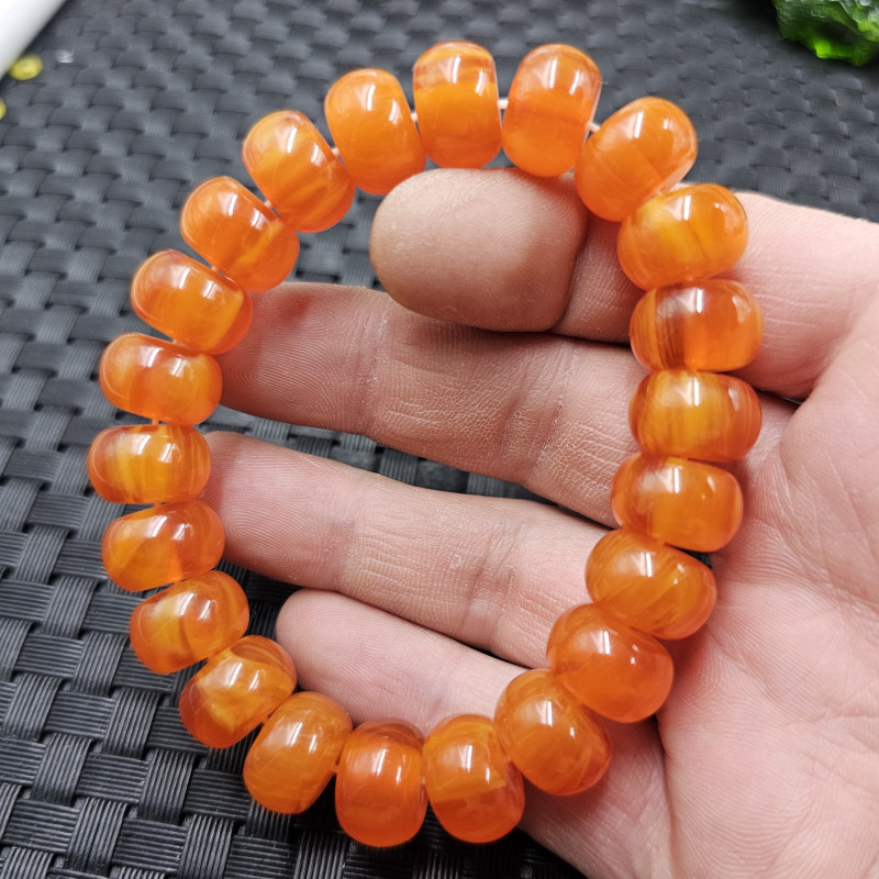 荧光浮盐水人造蜜蜡老型珠手链