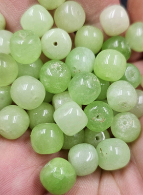 果绿色老庄玉石散珠石英岩玉