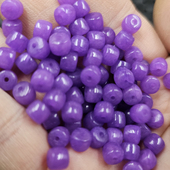 紫干青老型珠玉石散珠紫色石英岩玉路路通隔珠饰品配件手工珠子