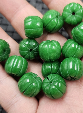 优化翡翠玉干青南瓜珠老型珠