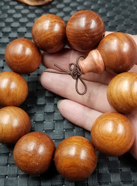 新款天然鸡翅木圆珠手链黑檀木手链大号红木圆珠手链木头手串