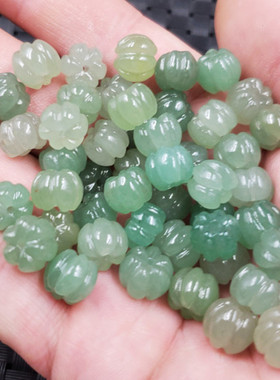 diy东陵玉草绿色项链饰品南瓜珠