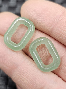 东陵玉方形平安扣玉石挂件